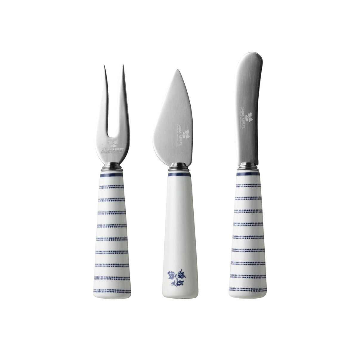 Laura Ashley Giftset 3 Cheeseknives Uni and Candy Stripe
