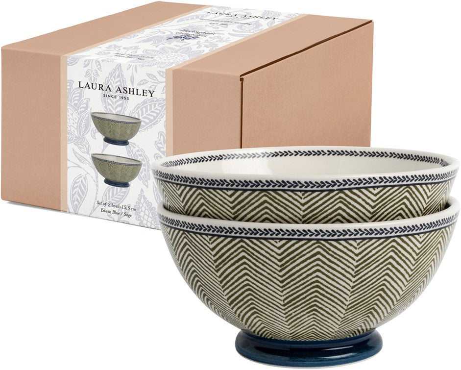 Giftset 2 Bowls 15,5 cm Edwin Blue Sage