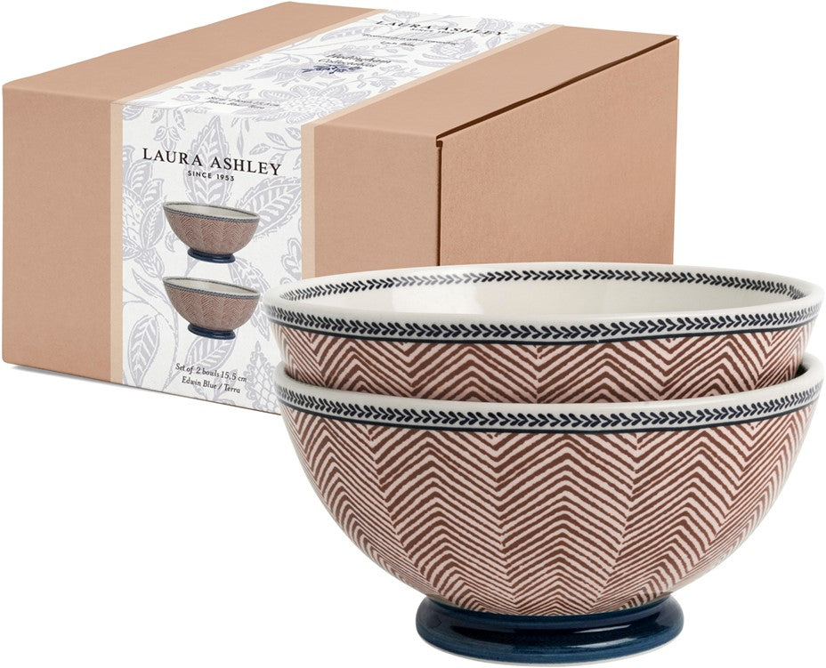 Giftset 2 Bowls 15,5 cm Edwin Blue Terra