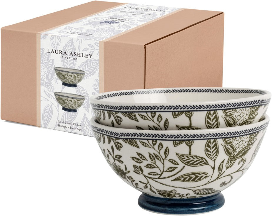 Giftset 2 Bowls 15,5 cm Hedingham Blue Sage