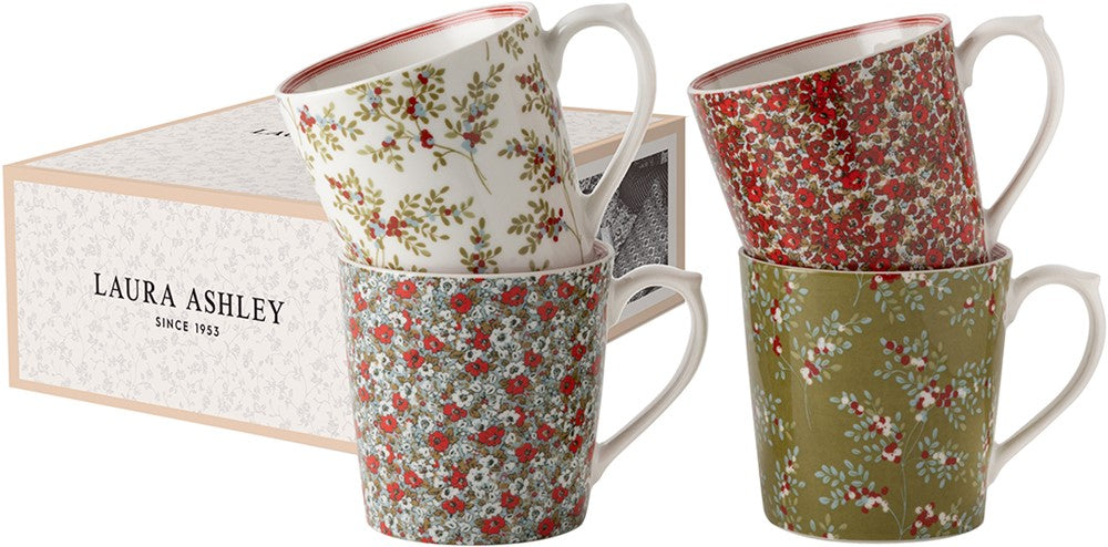 Laura Ashley Giftset 4 Mugs 32 cl.