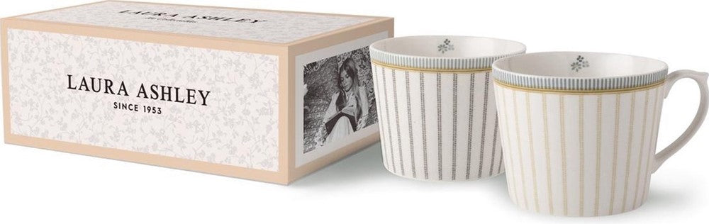 Laura Ashley Giftset 2 Mugs Assorted Stripe 30 cl.