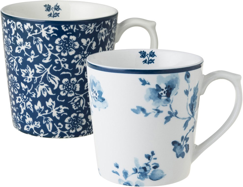 Laura Ashley Giftset 2 Mugs Sweet Alyssum and Rose 32 cl.