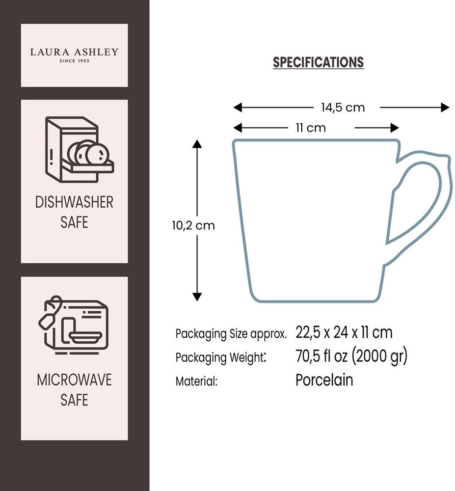 Laura Ashley Giftset 4 Mugs 32 cl. Assorted