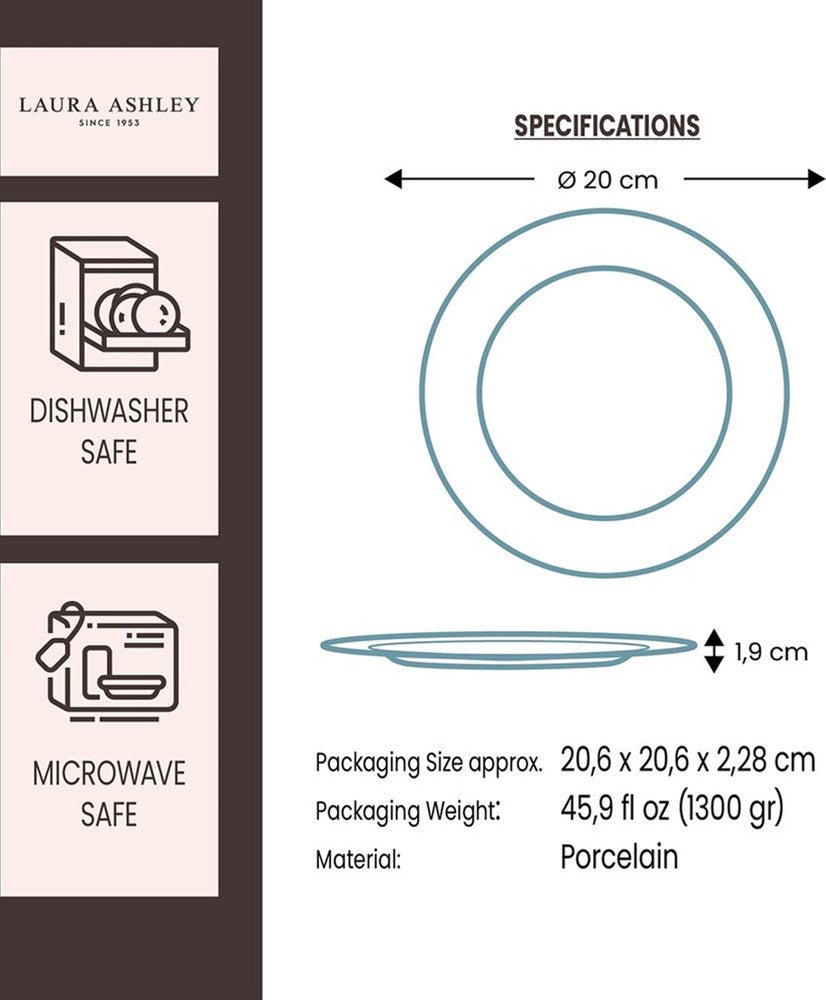 Laura Ashley Giftset 4 Plates 20 cm Assorted
