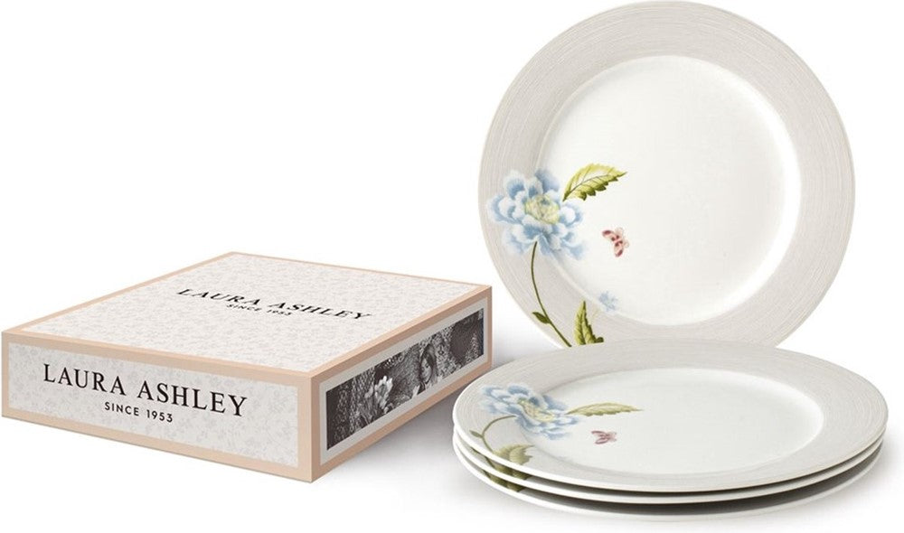 Laura Ashley Giftset 4 Plates 20 cm Cobblestone Pinstripe