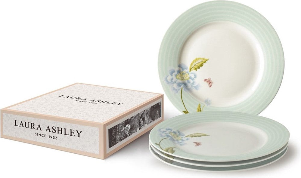 Laura Ashley Giftset 4 Plates 20 cm Mint Candy Stripe