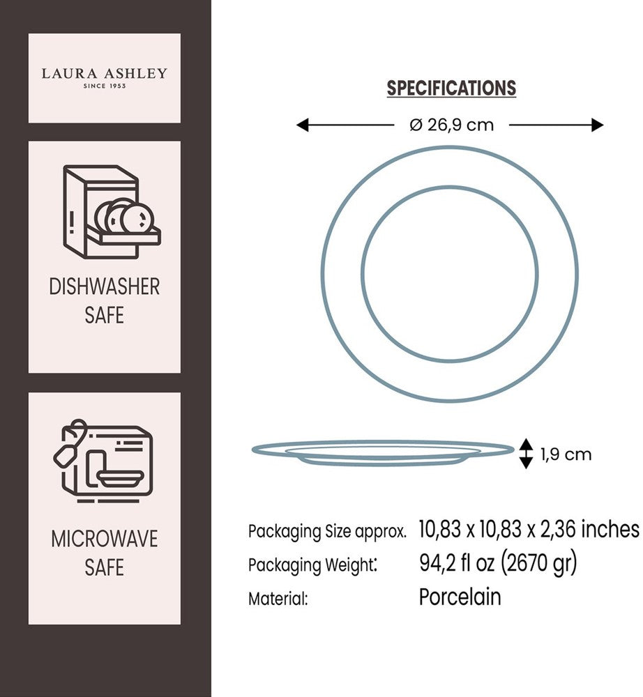 Laura Ashley Giftset 4 Plates 26 cm Assorted