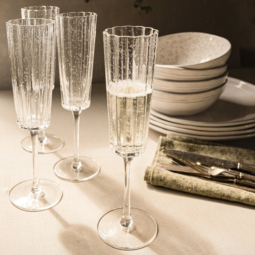 Laura Ashley Giftset 4 Glass Champagne Clear 52 cl.