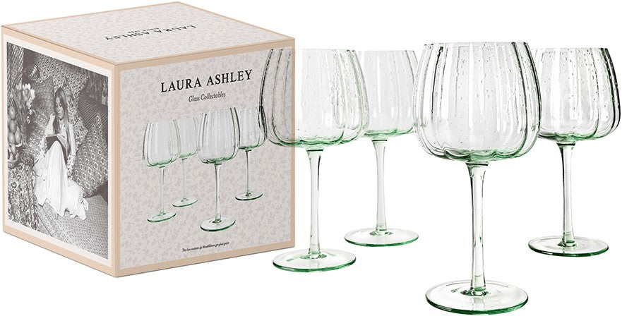 Laura Ashley Giftset 4 Glass Gin Green 52 cl.