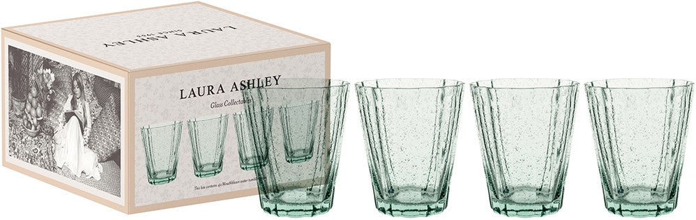 Laura Ashley Giftset 4 Glass Tumbler Green