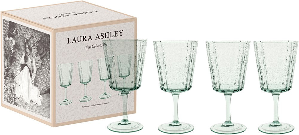Laura Ashley Giftset 4 Glass Red Wine Green