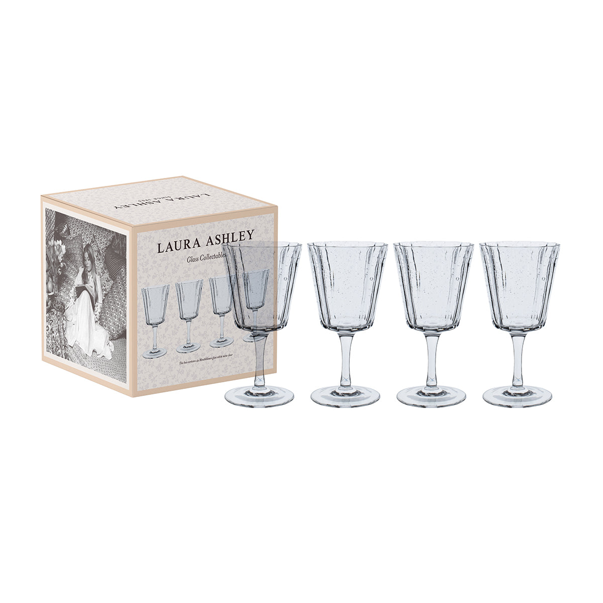 Laura Ashley Giftset 4 Glass White Wine Clear