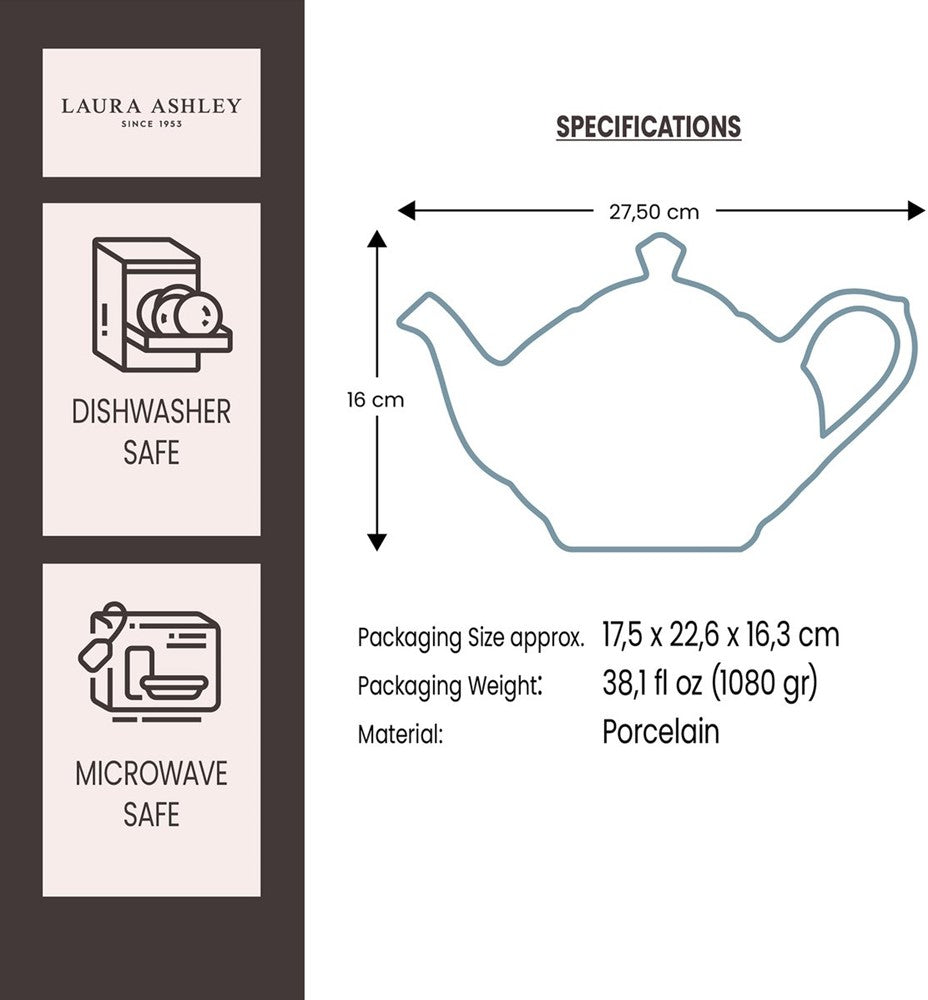 Laura Ashley Giftset Teapot Elveden White 1,6 liter