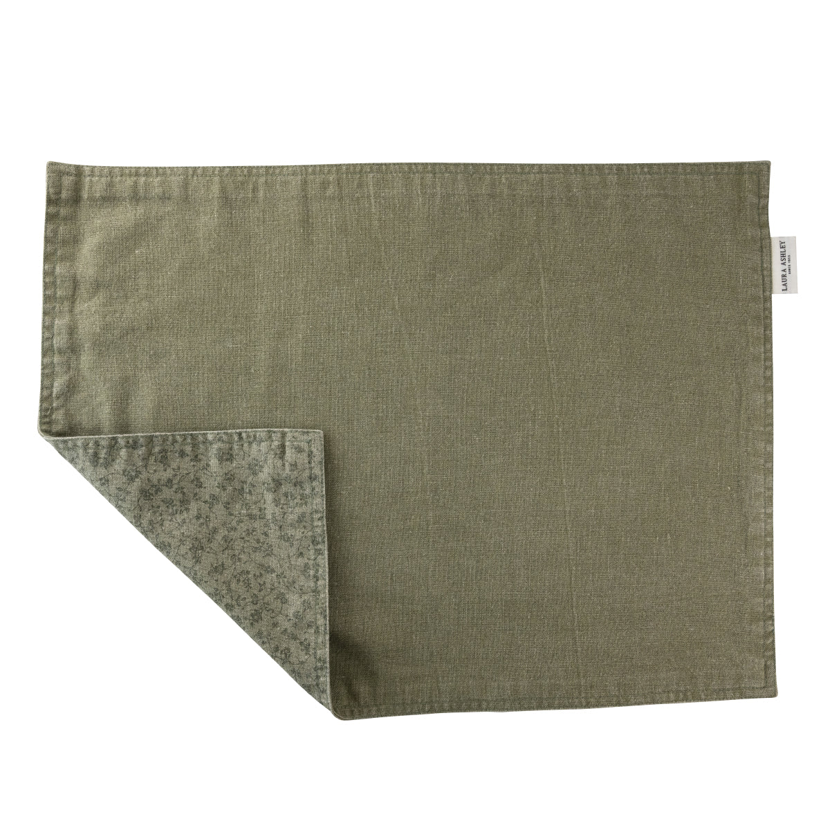Laura Ashley Placemat Sage green double sided Uni/Wild Clematis 48x35cm