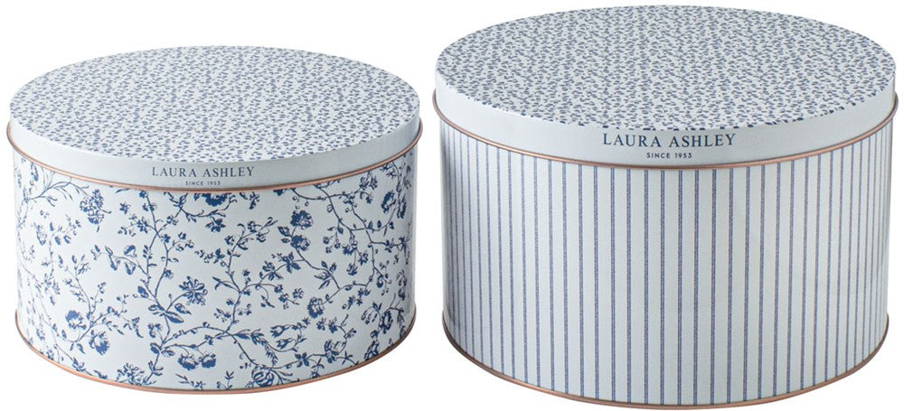 Laura Ashley Set 2 Tins Candy Stripe and Woodruff