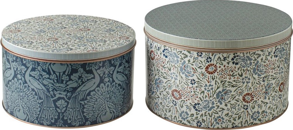 Laura Ashley Set 2 Tins Daniela and Peacock Red