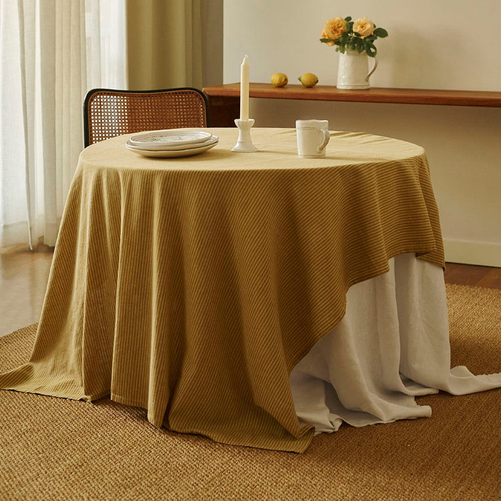 Laura Ashley Tablecloth Oil Yellow stripe 140x240cm