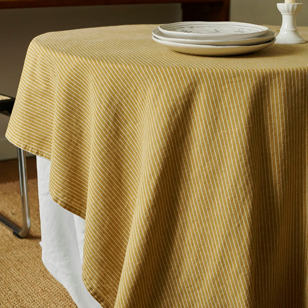 Laura Ashley Tablecloth Oil Yellow stripe 140x240cm