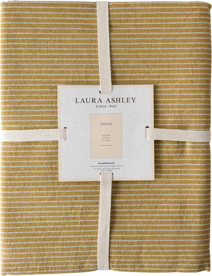 Laura Ashley Tablecloth Oil Yellow stripe 140x240cm