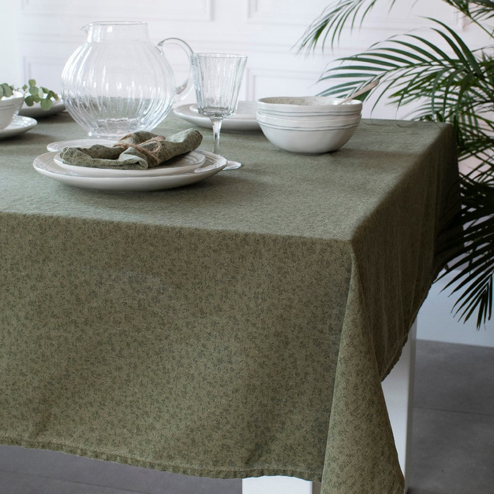 Laura Ashley Tablecloth Sage green Wild Clematis 140x240cm